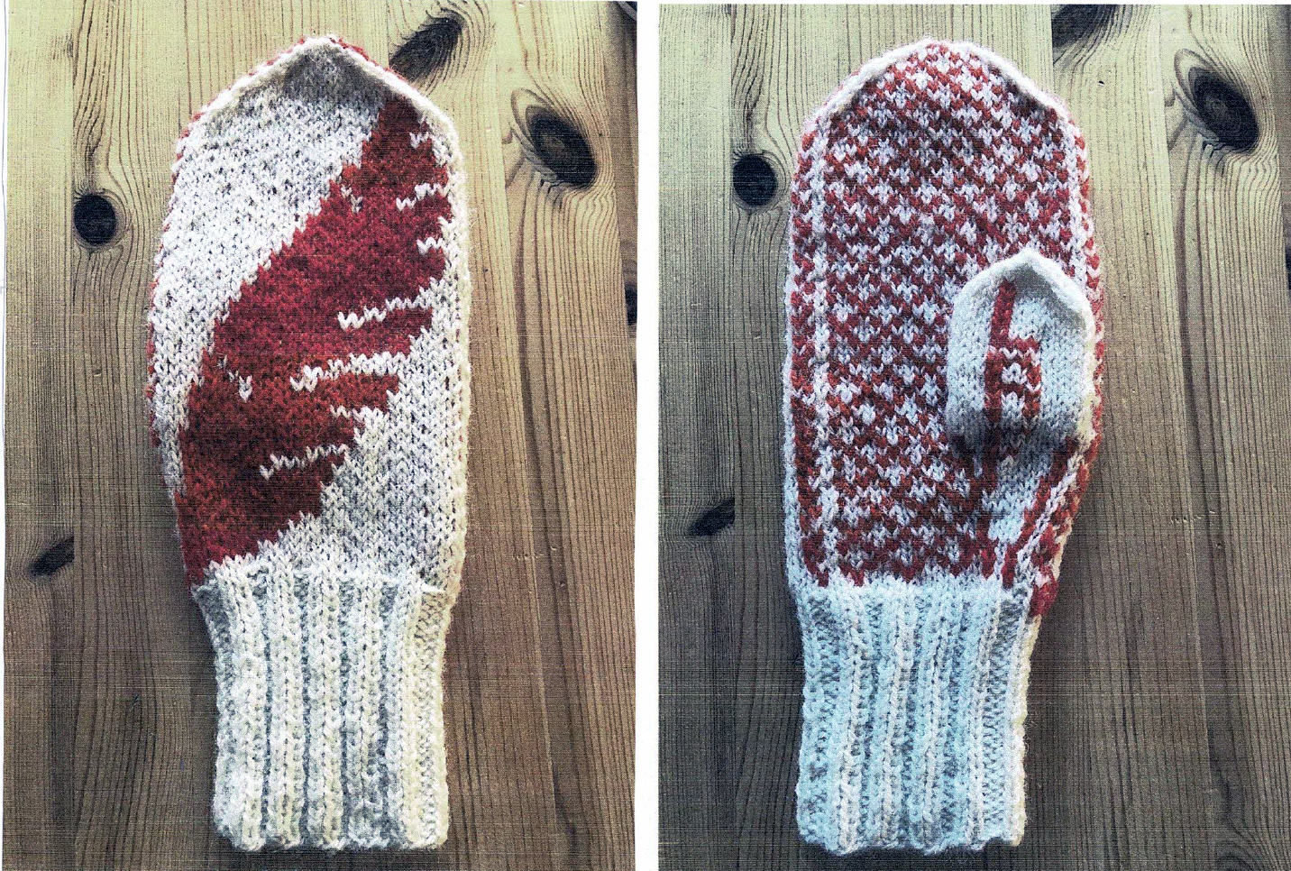 Strikk votter med Røde Fjær